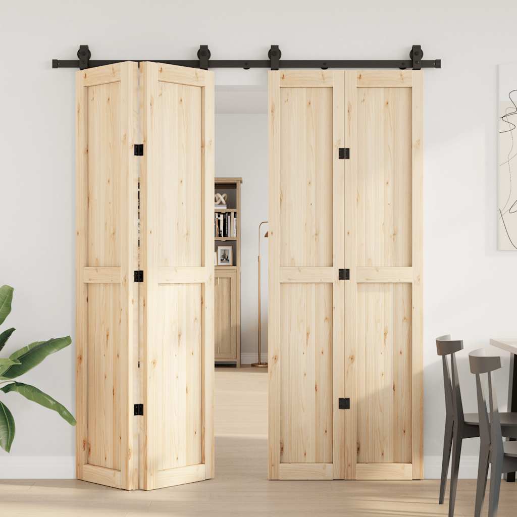 vidaXL Set feronerie pentru uși glisante, negru, 200 cm, oțel vidaXL Set feronerie pentru uși glisante, negru, 200 cm, oțel