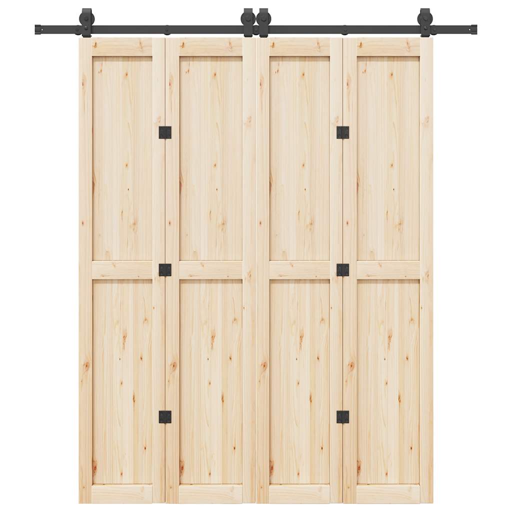 vidaXL Set feronerie pentru uși glisante, negru, 200 cm, oțel vidaXL Set feronerie pentru uși glisante, negru, 200 cm, oțel