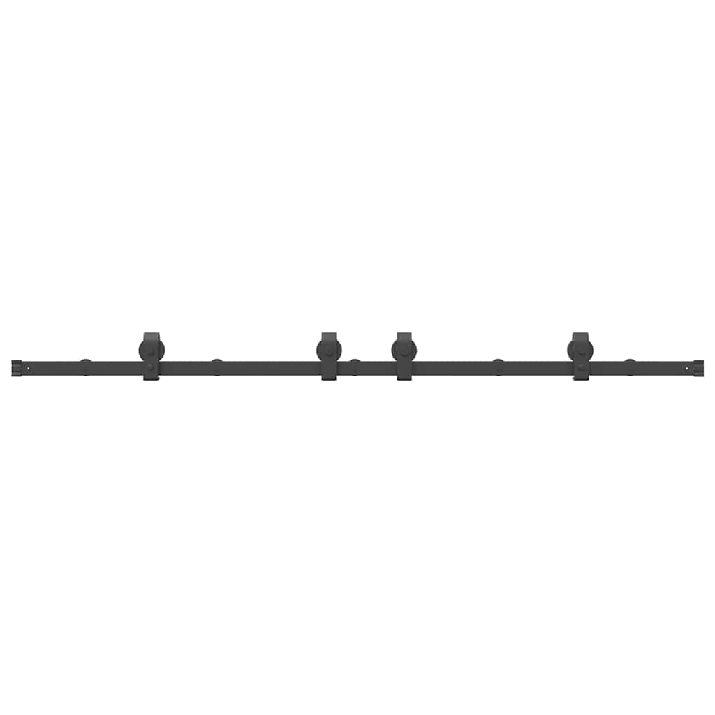 vidaXL Set feronerie pentru ușă glisantă, negru, 183 cm, oțel vidaXL Set feronerie pentru ușă glisantă, negru, 183 cm, oțel