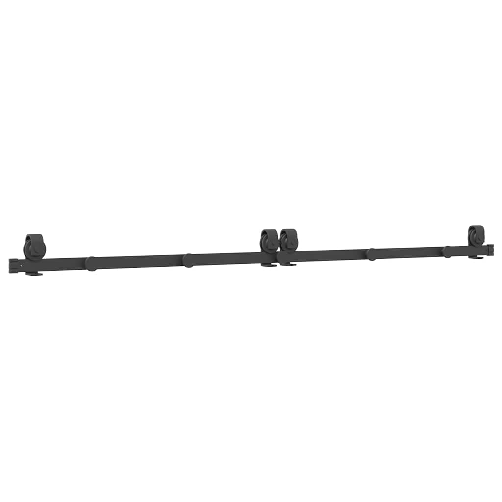 vidaXL Set feronerie pentru uși glisante, negru, 200 cm, oțel