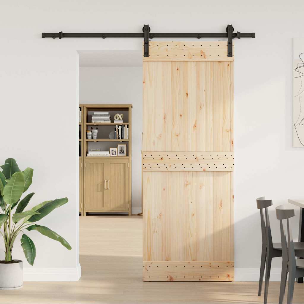 vidaXL Set feronerie pentru ușă glisantă, negru, 183 cm, oțel vidaXL Set feronerie pentru ușă glisantă, negru, 183 cm, oțel