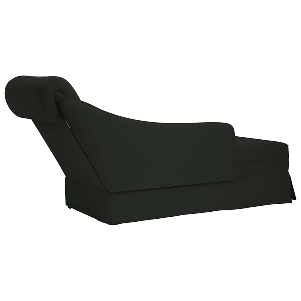 vidaXL Sezlong cu suport și cotiera dreaptă catifea neagră vidaXL Sezlong cu suport și cotiera dreaptă catifea neagră