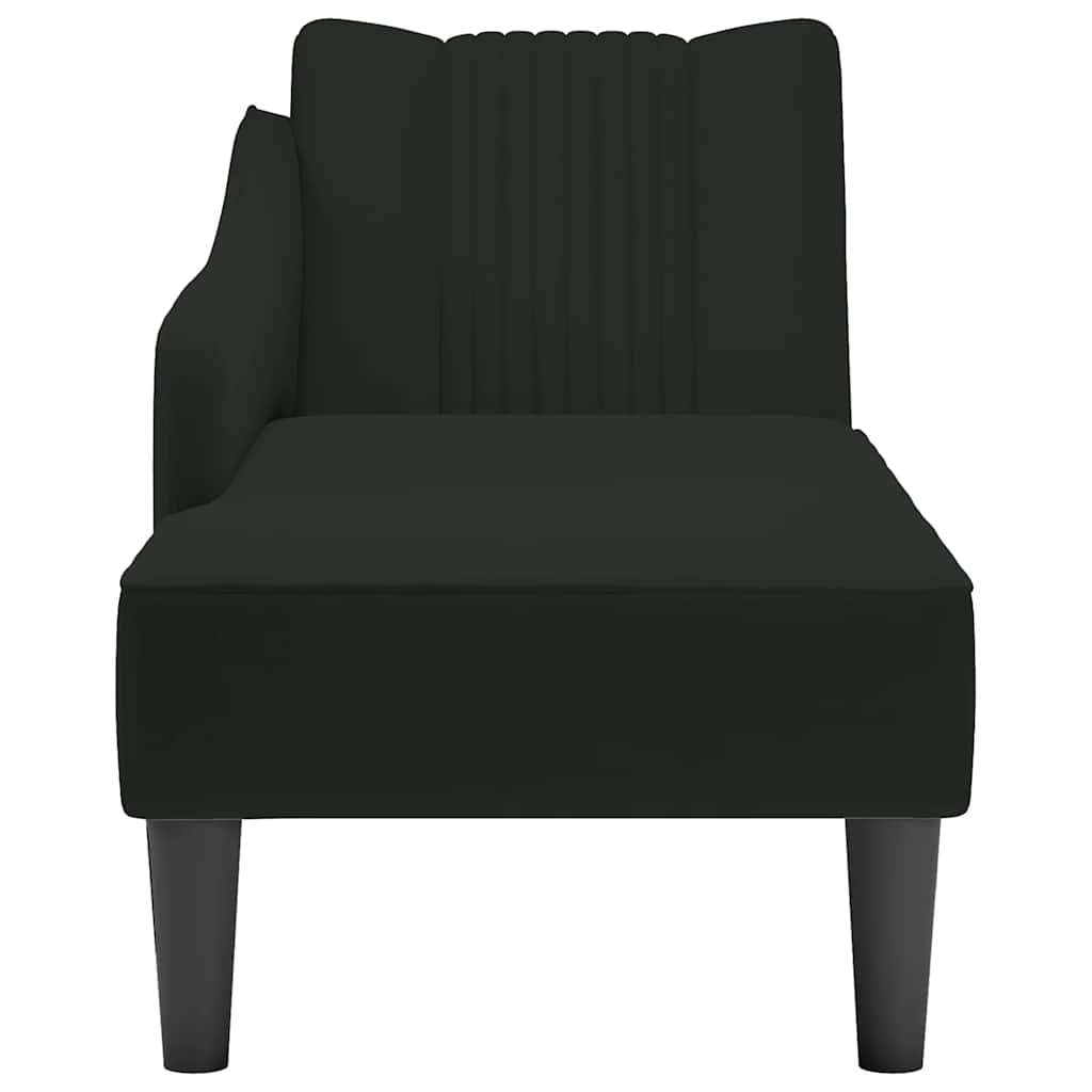 vidaXL Sezlong cu cotiera dreapta catifea neagra vidaXL Sezlong cu cotiera dreapta catifea neagra