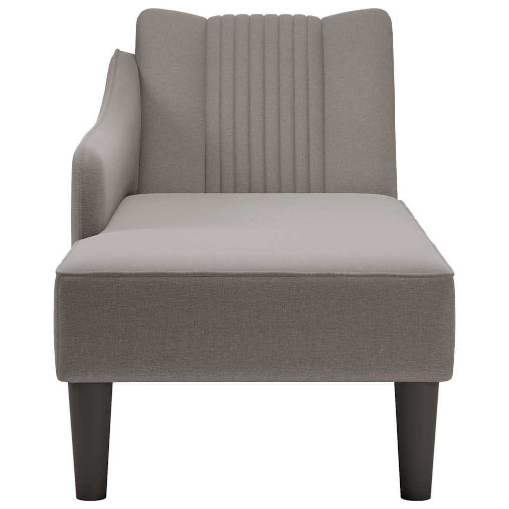 vidaXL Sezlong cu cotieră dreaptă din material taupe vidaXL Sezlong cu cotieră dreaptă din material taupe