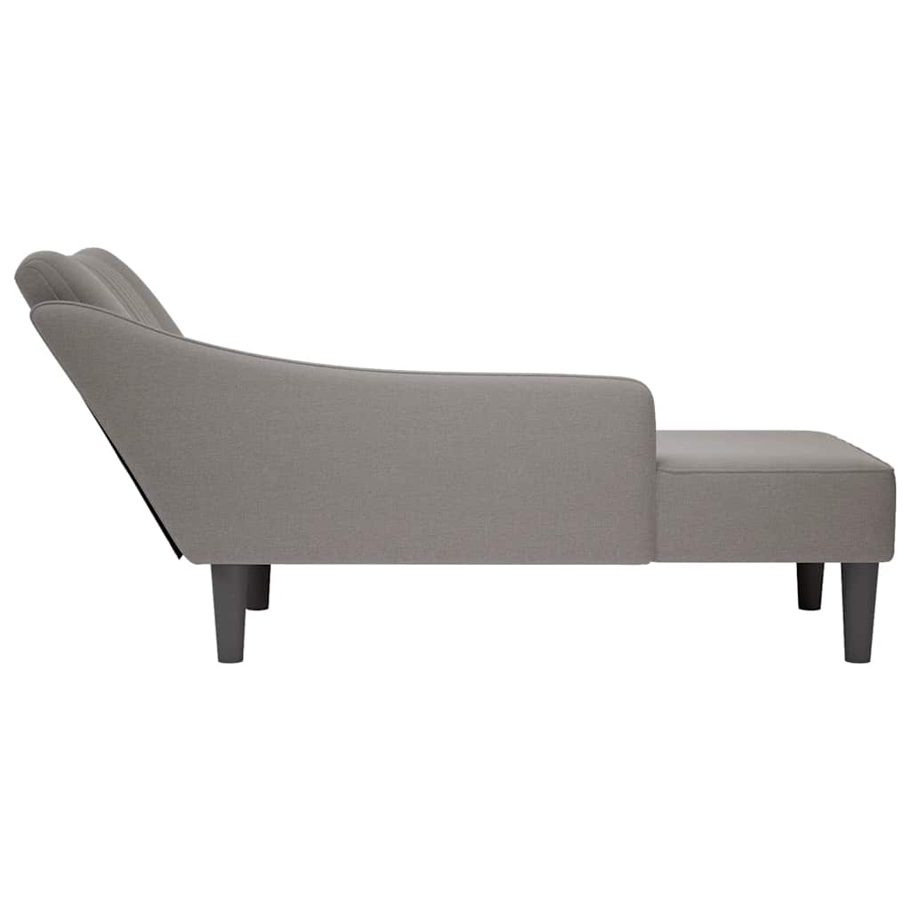 vidaXL Sezlong cu cotieră dreaptă din material taupe vidaXL Sezlong cu cotieră dreaptă din material taupe