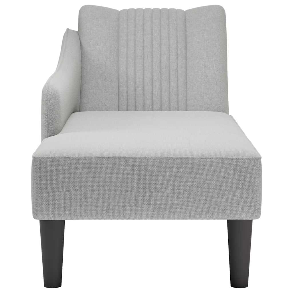 vidaXL Sezlong cu cotieră dreaptă din material gri nor vidaXL Sezlong cu cotieră dreaptă din material gri nor