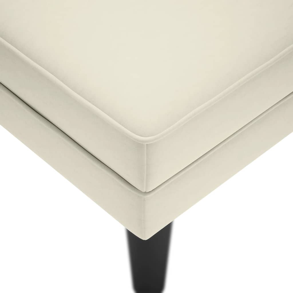 vidaXL Șezlong cu pernă și cotieră dreaptă, crem, catifea