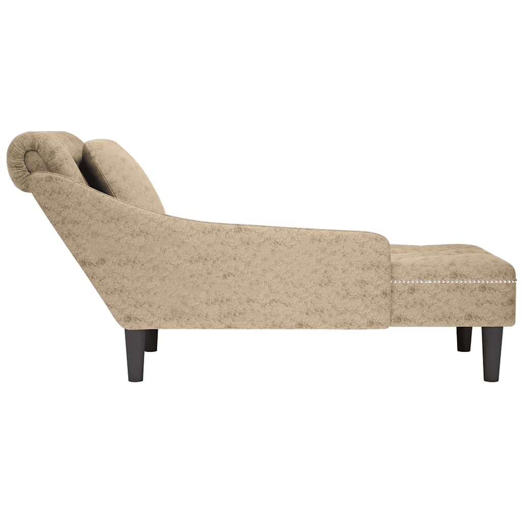 vidaXL Șezlong cu pernă și cotieră dreaptă gri deschis piele ecologică