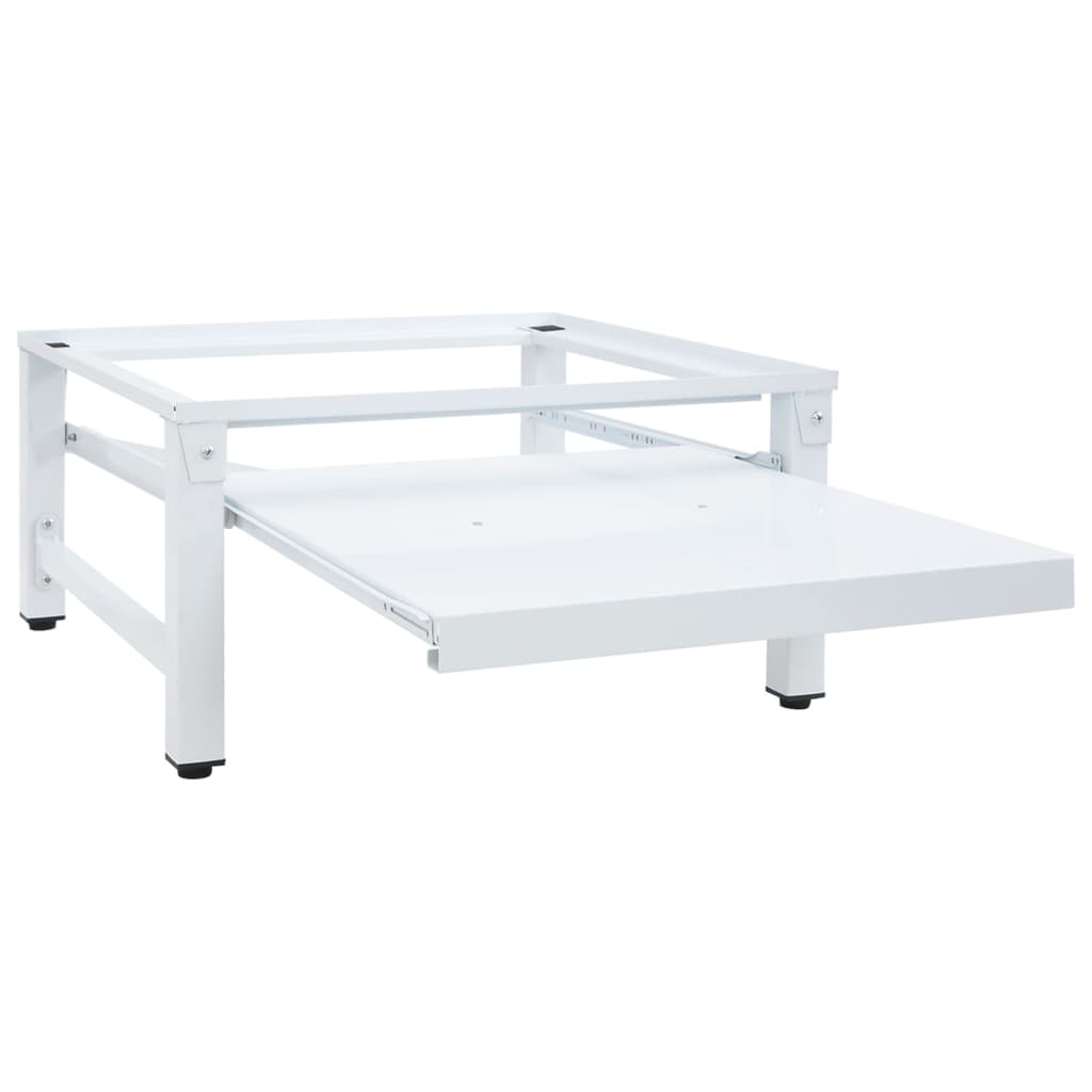 vidaXL Suport mașină de spălat cu raft retractabil, alb vidaXL Suport mașină de spălat cu raft retractabil, alb