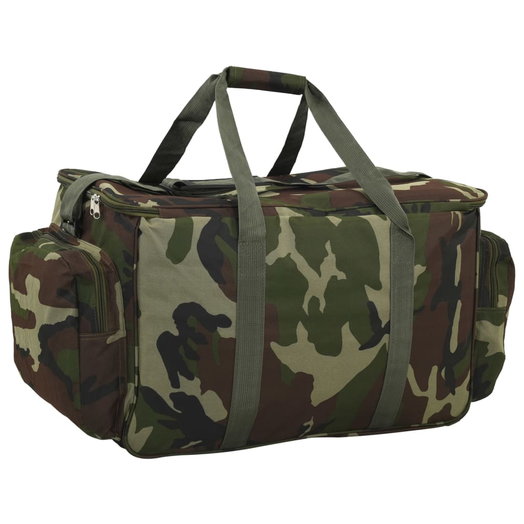 vidaXL Geantă de pescuit, verde camuflaj, țesătură oxford impermeabilă vidaXL Geantă de pescuit, verde camuflaj, țesătură oxford impermeabilă