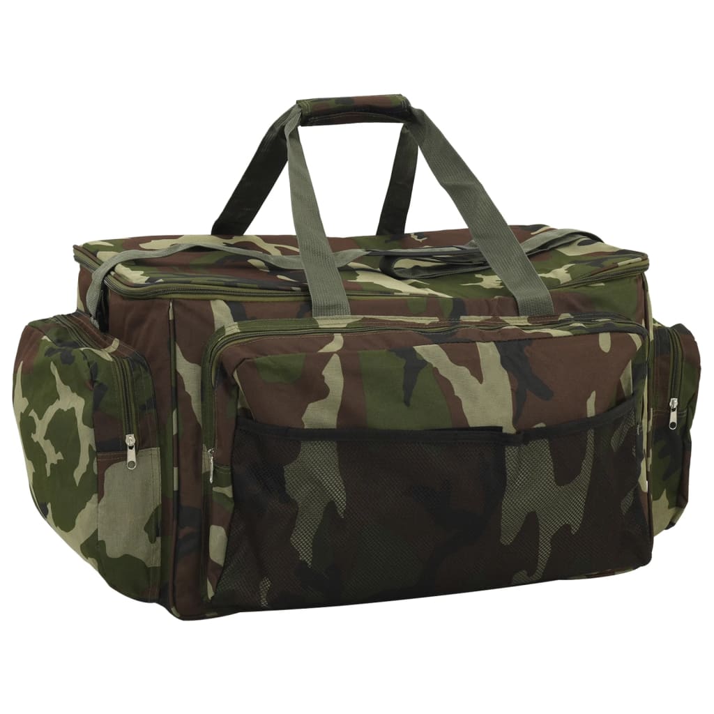 vidaXL Geantă de pescuit, verde camuflaj, țesătură oxford impermeabilă vidaXL Geantă de pescuit, verde camuflaj, țesătură oxford impermeabilă