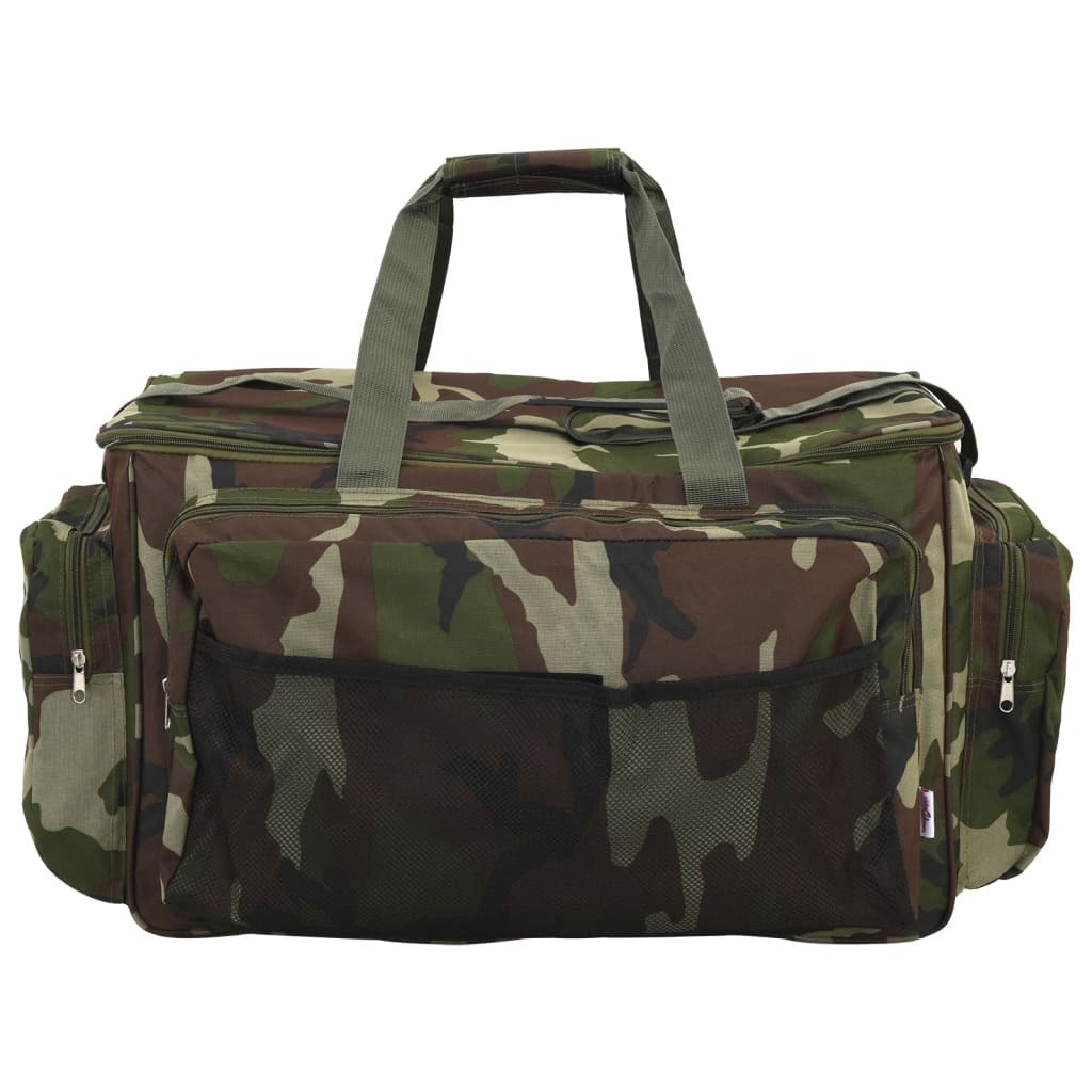 vidaXL Geantă de pescuit, verde camuflaj, țesătură oxford impermeabilă vidaXL Geantă de pescuit, verde camuflaj, țesătură oxford impermeabilă