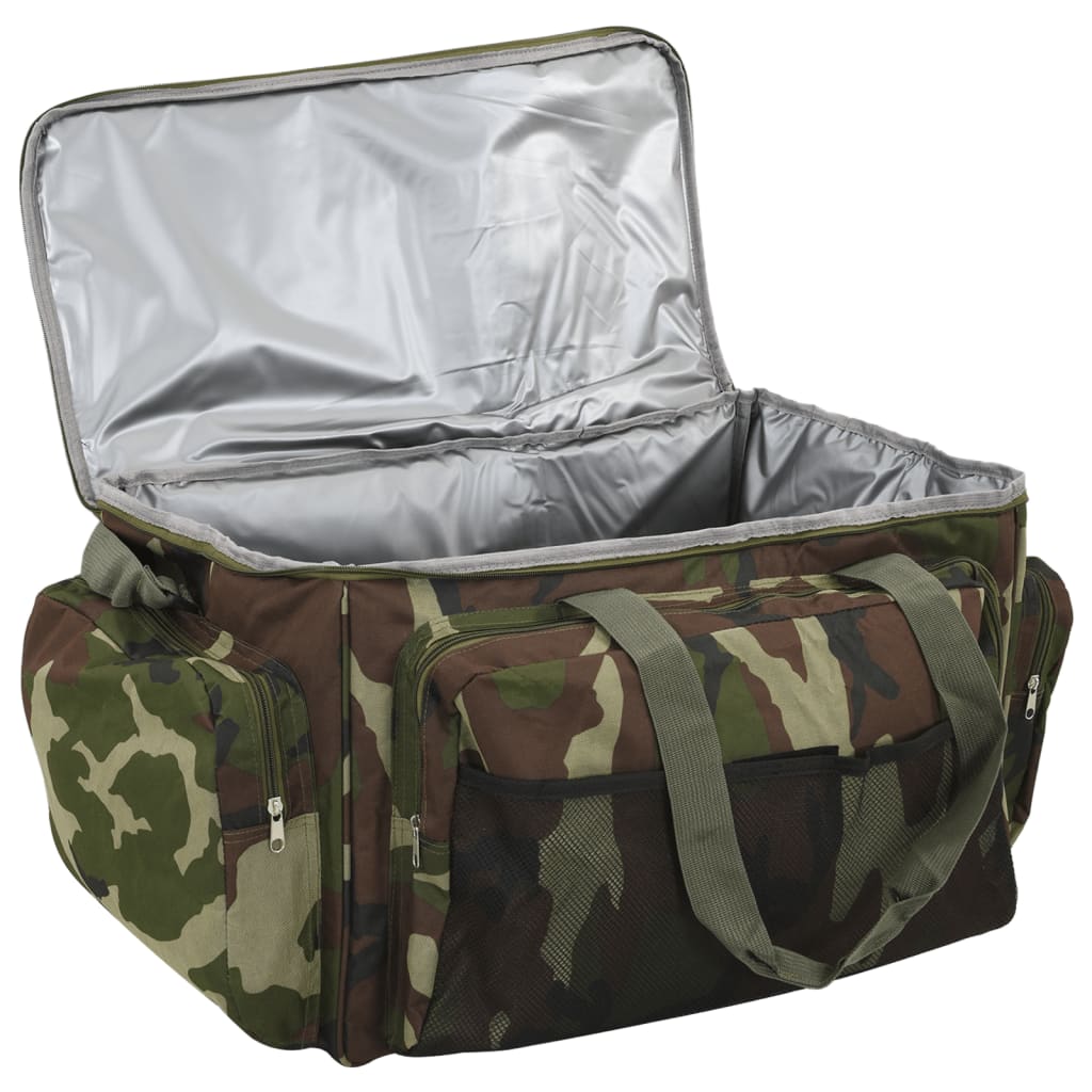 vidaXL Geantă de pescuit, verde camuflaj, țesătură oxford impermeabilă vidaXL Geantă de pescuit, verde camuflaj, țesătură oxford impermeabilă