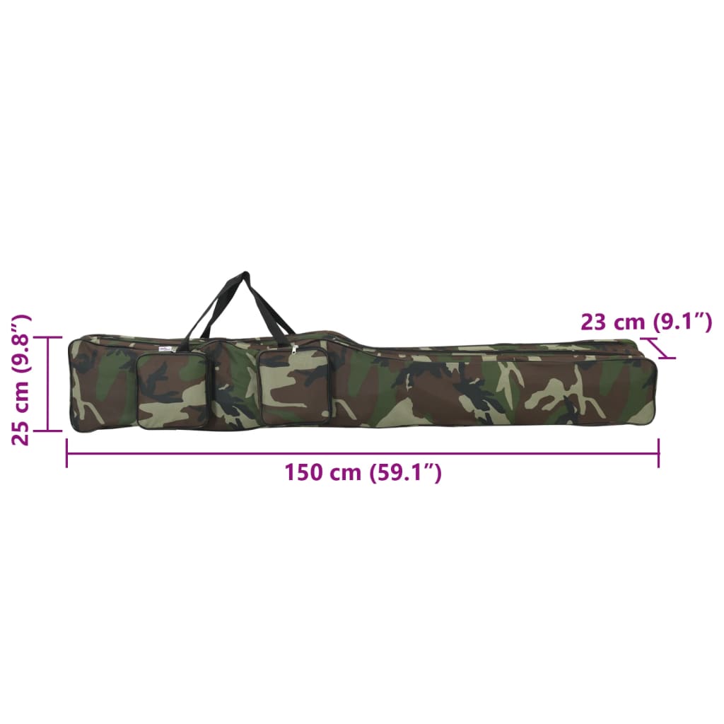 vidaXL Geantă pentru undiță, verde camuflaj, 150 cm, țesătură oxford vidaXL Geantă pentru undiță, verde camuflaj, 150 cm, țesătură oxford