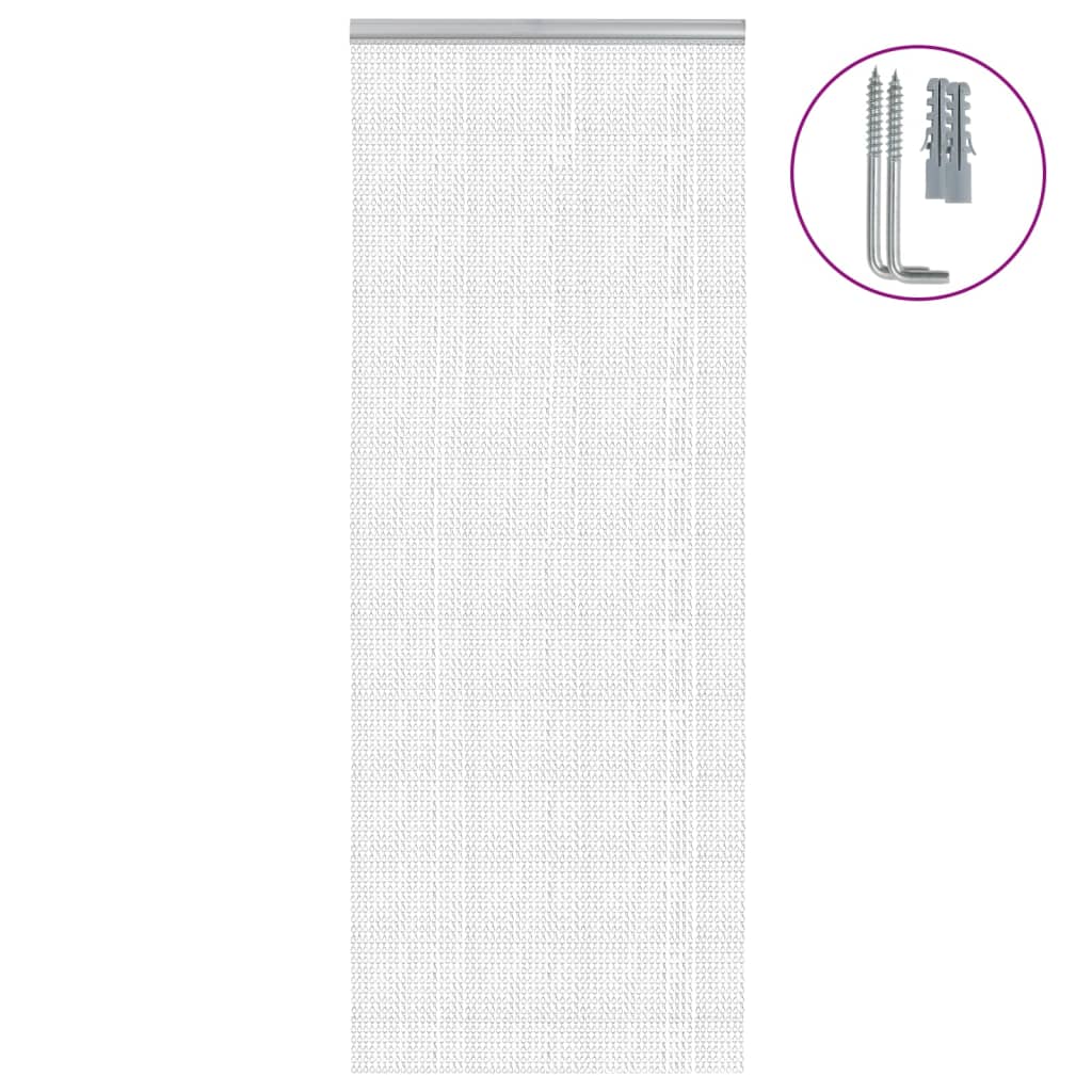vidaXL Paravan de ușă cu lanț, 80x221 cm, aluminiu