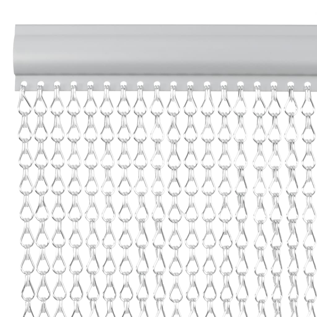 vidaXL Paravan de ușă cu lanț, 90x200 cm, aluminiu vidaXL Paravan de ușă cu lanț, 90x200 cm, aluminiu