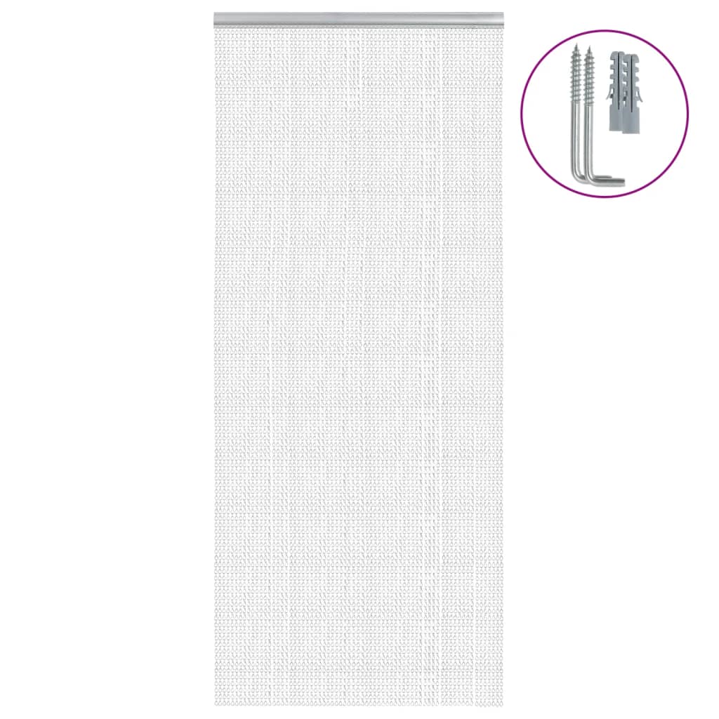 vidaXL Paravan de ușă cu lanț, 90x212 cm, aluminiu