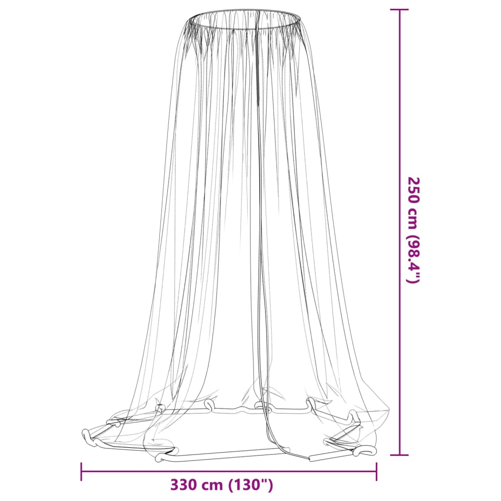 vidaXL Plasa de tantari pentru umbrela 220 ochiuri alb Φ330x250 cm vidaXL Plasa de tantari pentru umbrela 220 ochiuri alb Φ330x250 cm