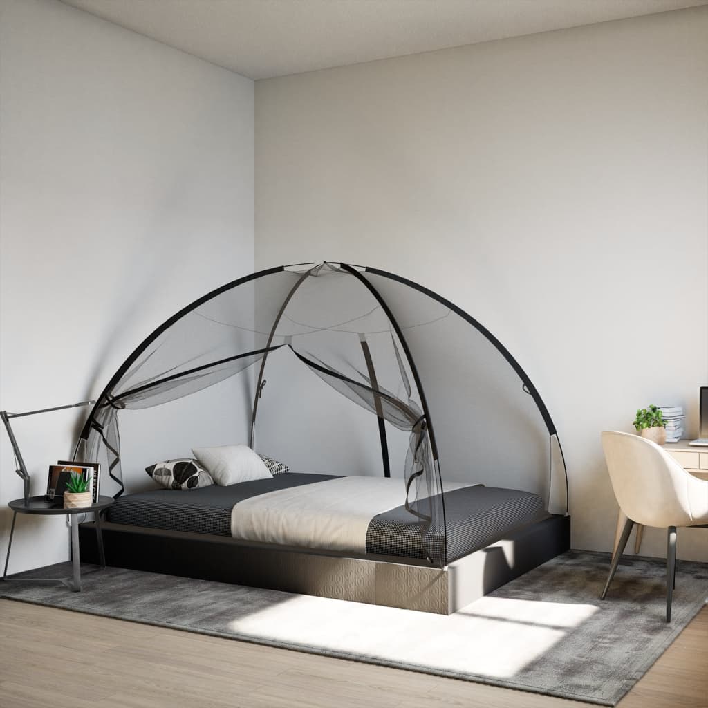vidaXL Plasa țânțari Mongolia cu uși, 220 ochiuri negru 200x150x140 cm vidaXL Plasa țânțari Mongolia cu uși, 220 ochiuri negru 200x150x140 cm