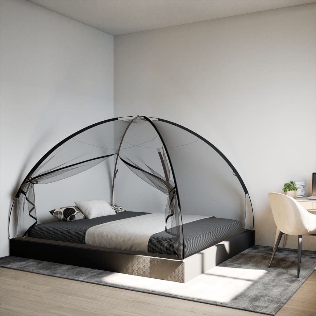 vidaXL Plasa țânțari Mongolia cu uși, 220 ochiuri negru 200x180x135 cm vidaXL Plasa țânțari Mongolia cu uși, 220 ochiuri negru 200x180x135 cm