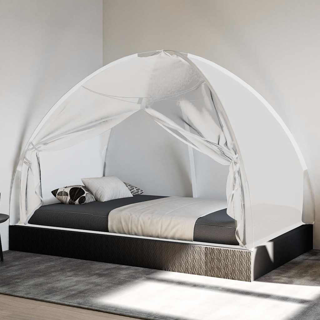 vidaXL Plasa țânțari Mongolia cu uși, 220 ochiuri alb 200x120x130 cm vidaXL Plasa țânțari Mongolia cu uși, 220 ochiuri alb 200x120x130 cm