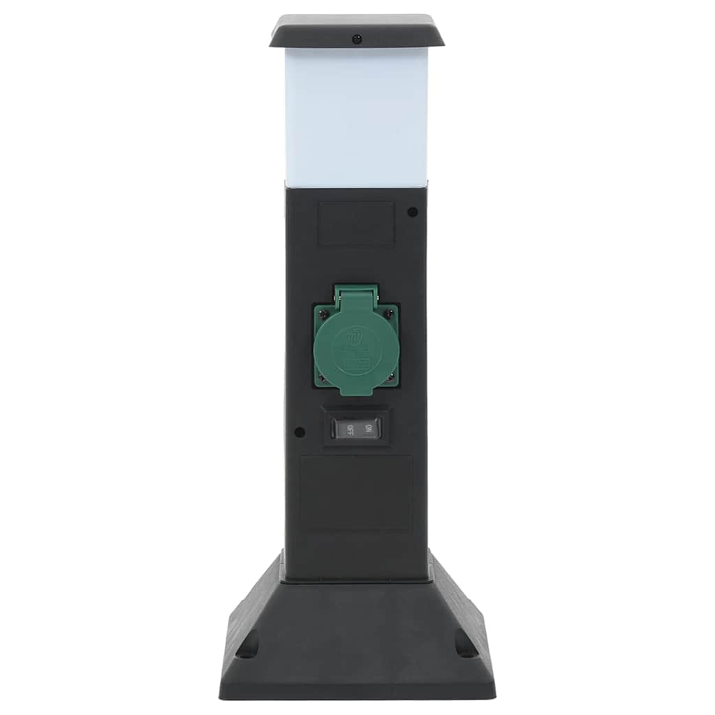 vidaXL Coloană priză de exterior cu lampă/țăruș, 2 căi, 16x16x39,5 cm vidaXL Coloană priză de exterior cu lampă/țăruș, 2 căi, 16x16x39,5 cm