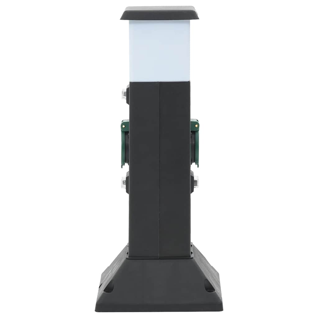 vidaXL Coloană priză de exterior cu lampă/țăruș, 2 căi, 16x16x39,5 cm vidaXL Coloană priză de exterior cu lampă/țăruș, 2 căi, 16x16x39,5 cm