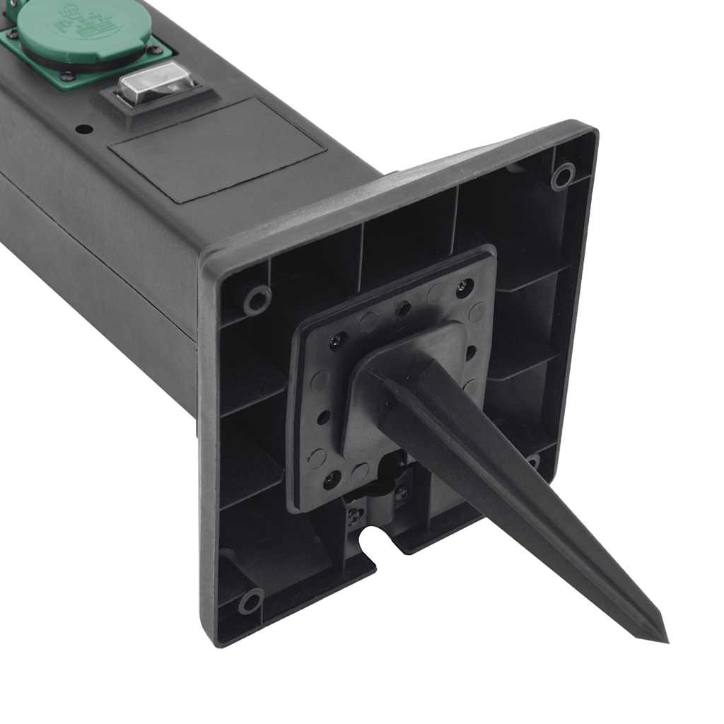 vidaXL Coloană priză de exterior cu lampă/țăruș, 2 căi, 16x16x39,5 cm vidaXL Coloană priză de exterior cu lampă/țăruș, 2 căi, 16x16x39,5 cm
