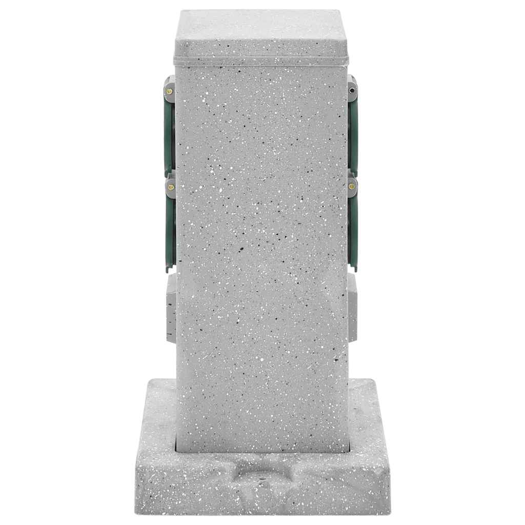 vidaXL Priză de exterior cu țăruș și 4 căi, gri piatră, 16x16x29,5 cm vidaXL Priză de exterior cu țăruș și 4 căi, gri piatră, 16x16x29,5 cm