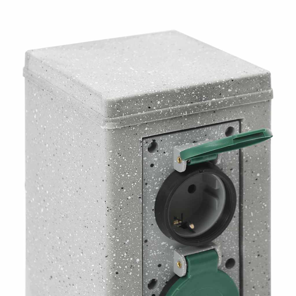 vidaXL Priză de exterior cu țăruș și 4 căi, gri piatră, 16x16x29,5 cm vidaXL Priză de exterior cu țăruș și 4 căi, gri piatră, 16x16x29,5 cm