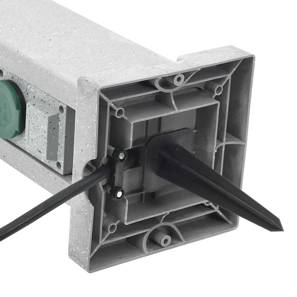 vidaXL Priză de exterior cu țăruș și 4 căi, gri piatră, 16x16x29,5 cm vidaXL Priză de exterior cu țăruș și 4 căi, gri piatră, 16x16x29,5 cm