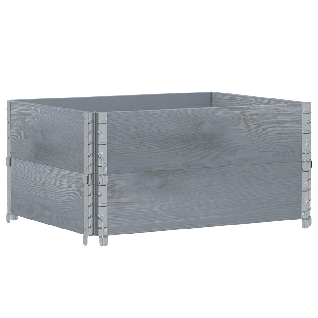 vidaXL Rame pentru paleți, 2 buc., gri, 80x60 cm, lemn masiv de pin vidaXL Rame pentru paleți, 2 buc., gri, 80x60 cm, lemn masiv de pin