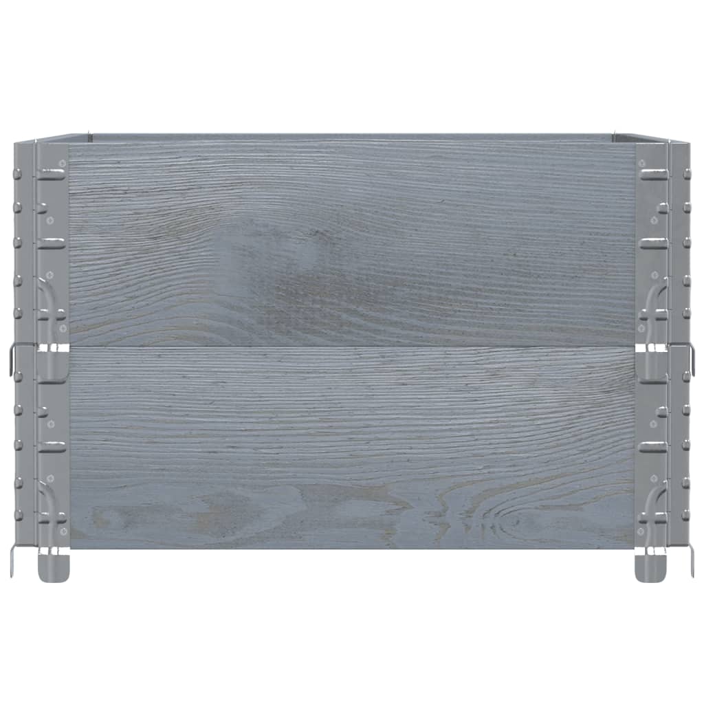vidaXL Rame pentru paleți, 2 buc., gri, 80x60 cm, lemn masiv de pin vidaXL Rame pentru paleți, 2 buc., gri, 80x60 cm, lemn masiv de pin