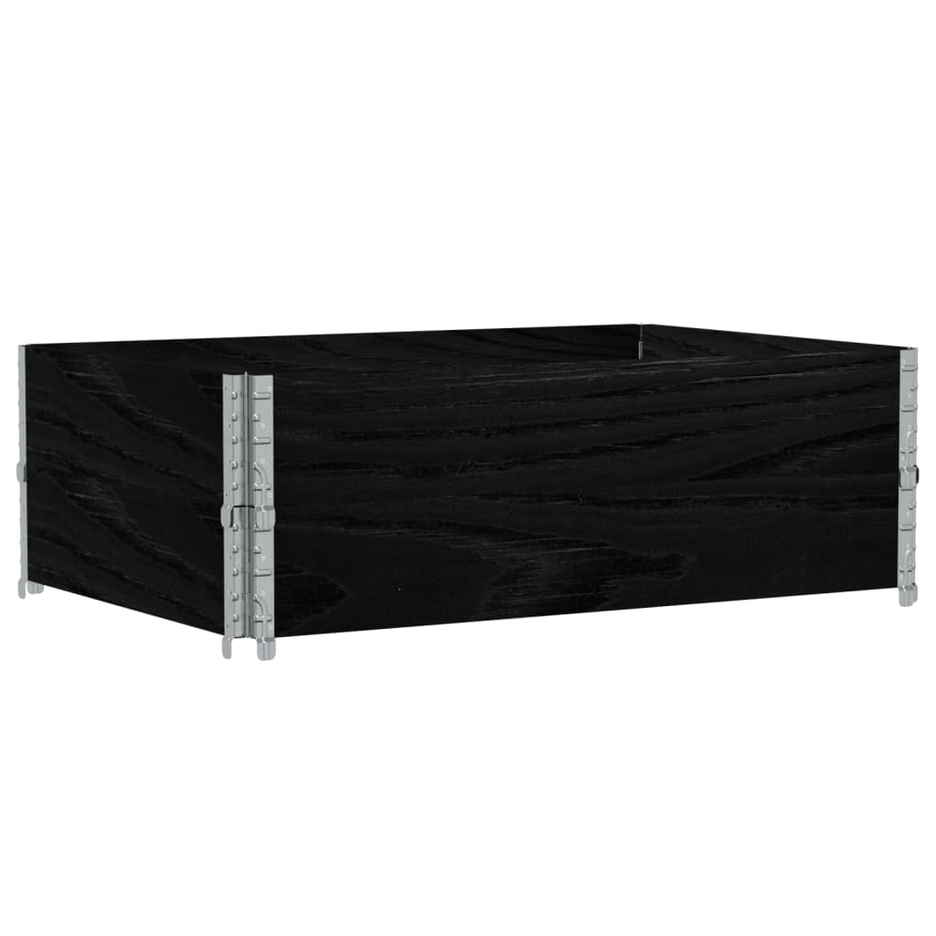 vidaXL Rame pentru paleți, 2 buc., negru, 120x80 cm, lemn masiv pin vidaXL Rame pentru paleți, 2 buc., negru, 120x80 cm, lemn masiv pin