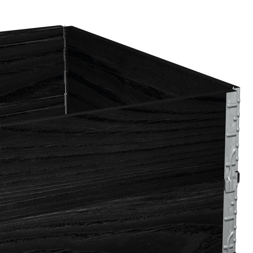 vidaXL Rame pentru paleți, 2 buc., negru, 120x80 cm, lemn masiv pin vidaXL Rame pentru paleți, 2 buc., negru, 120x80 cm, lemn masiv pin