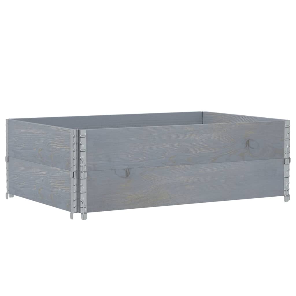 vidaXL Rame pentru paleți, 2 buc., gri, 120x80 cm, lemn masiv de pin vidaXL Rame pentru paleți, 2 buc., gri, 120x80 cm, lemn masiv de pin