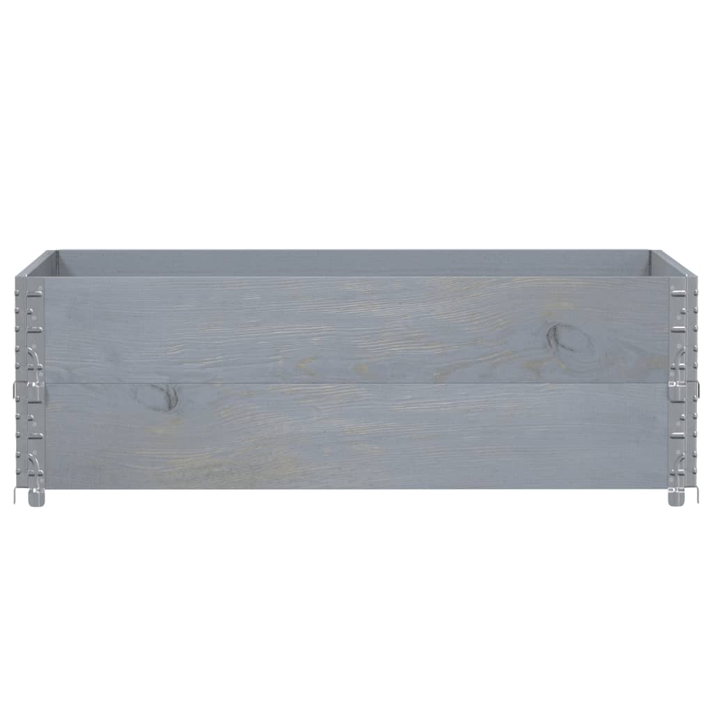 vidaXL Rame pentru paleți, 2 buc., gri, 120x80 cm, lemn masiv de pin vidaXL Rame pentru paleți, 2 buc., gri, 120x80 cm, lemn masiv de pin