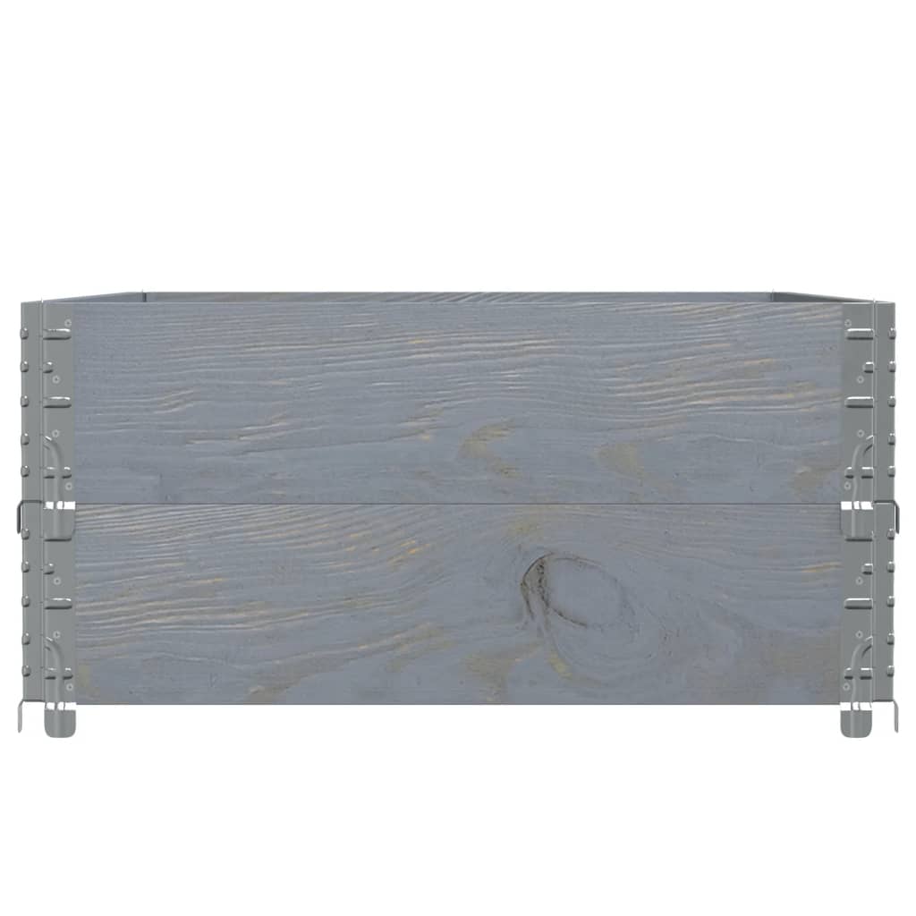 vidaXL Rame pentru paleți, 2 buc., gri, 120x80 cm, lemn masiv de pin vidaXL Rame pentru paleți, 2 buc., gri, 120x80 cm, lemn masiv de pin