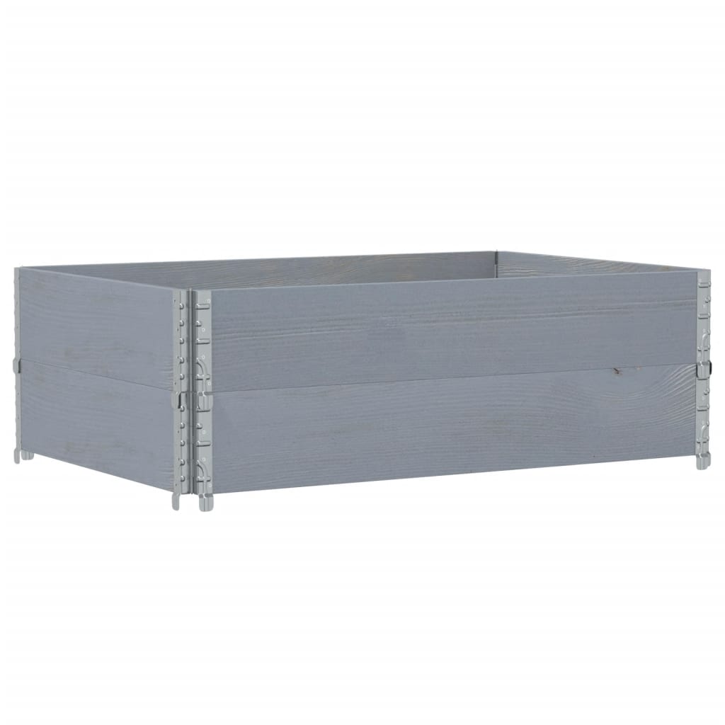 vidaXL Rame pentru paleți, 2 buc., gri, 120x80 cm, lemn masiv de pin vidaXL Rame pentru paleți, 2 buc., gri, 120x80 cm, lemn masiv de pin