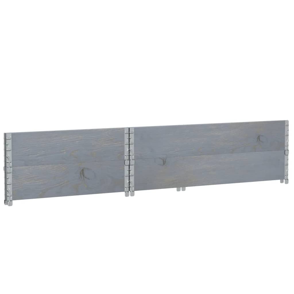 vidaXL Rame pentru paleți, 2 buc., gri, 120x80 cm, lemn masiv de pin vidaXL Rame pentru paleți, 2 buc., gri, 120x80 cm, lemn masiv de pin