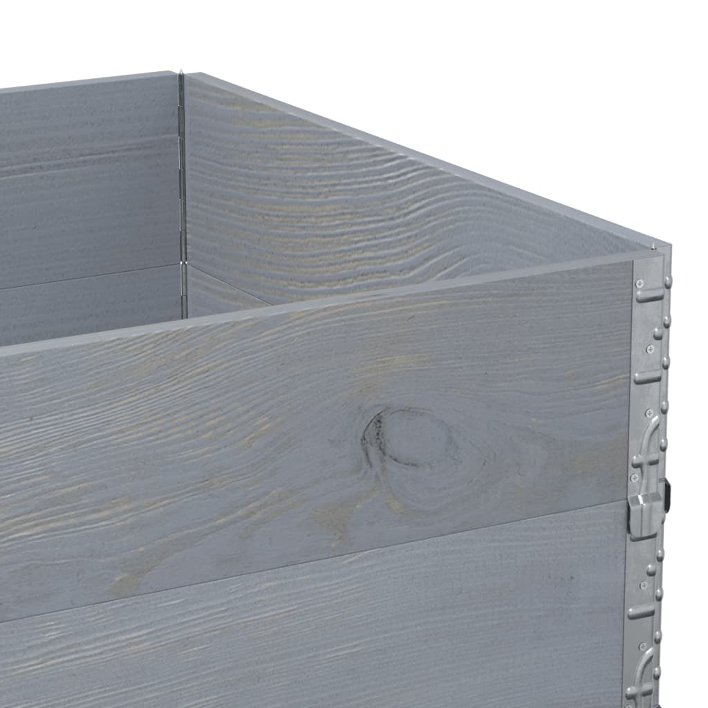 vidaXL Rame pentru paleți, 2 buc., gri, 120x80 cm, lemn masiv de pin vidaXL Rame pentru paleți, 2 buc., gri, 120x80 cm, lemn masiv de pin
