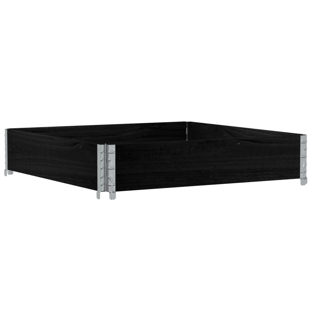 vidaXL Ramă pentru paleți, negru, 100x100 cm, lemn masiv pin vidaXL Ramă pentru paleți, negru, 100x100 cm, lemn masiv pin