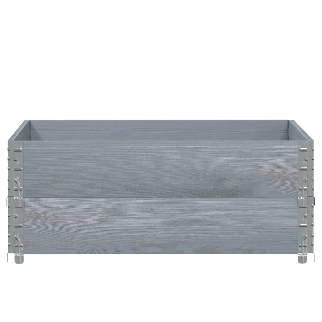 vidaXL Rame pentru paleți 2 buc. gri 100x100 cm lemn masiv de pin vidaXL Rame pentru paleți 2 buc. gri 100x100 cm lemn masiv de pin