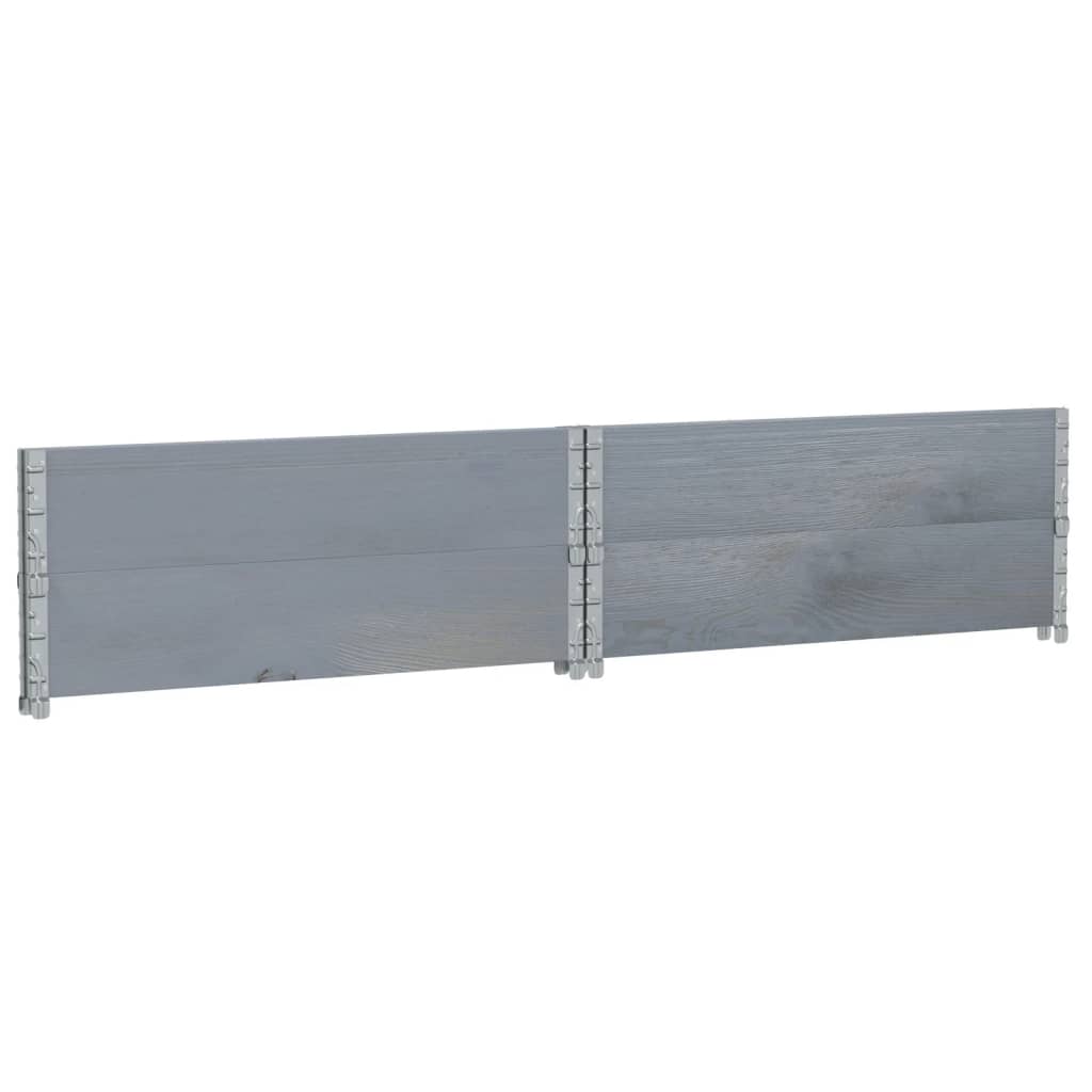 vidaXL Rame pentru paleți 2 buc. gri 100x100 cm lemn masiv de pin vidaXL Rame pentru paleți 2 buc. gri 100x100 cm lemn masiv de pin