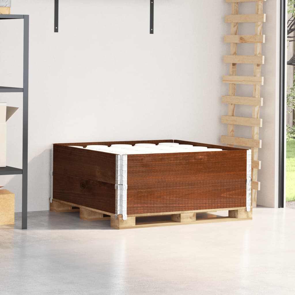 vidaXL Rame pentru paleți 2 buc. maro 100x100 cm lemn masiv de pin