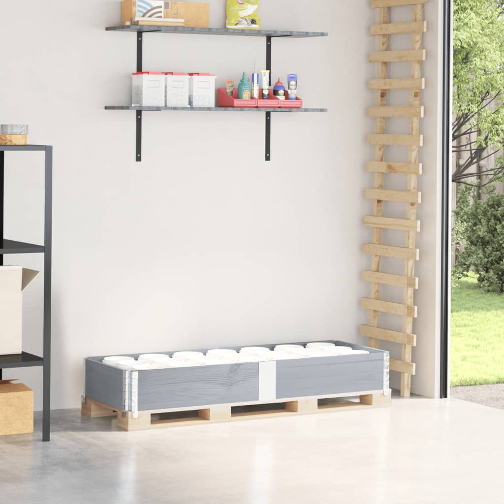 vidaXL Ramă pentru paleți, gri, 150x50 cm, lemn masiv de pin vidaXL Ramă pentru paleți, gri, 150x50 cm, lemn masiv de pin