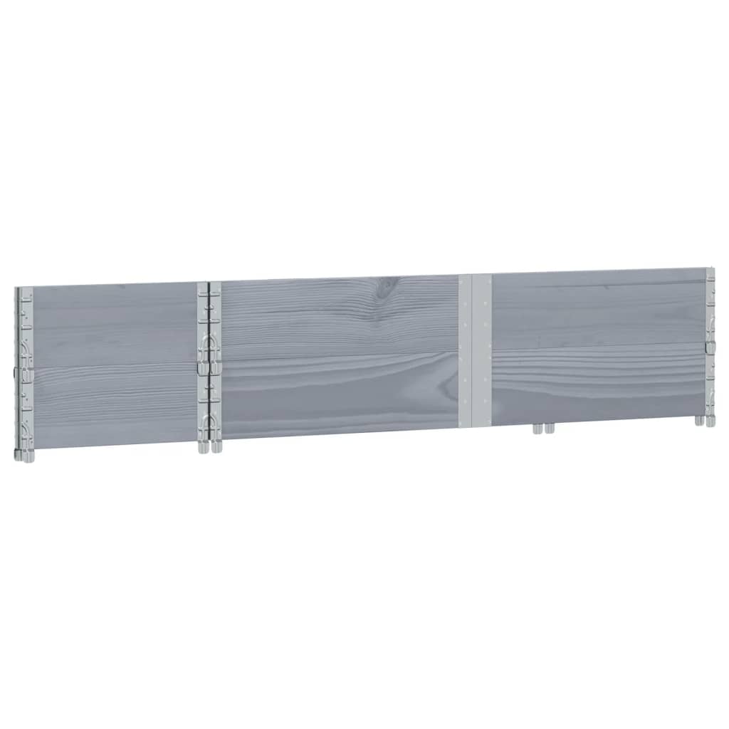 vidaXL Rame pentru paleți, 2 buc., gri, 150x50 cm, lemn masiv de pin