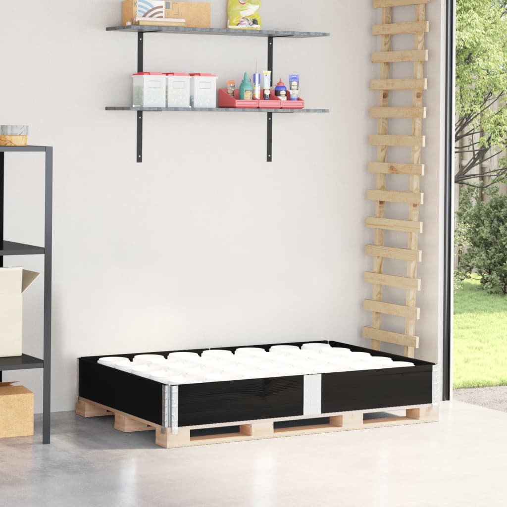 vidaXL Ramă pentru paleți, negru, 150x100 cm, lemn masiv pin vidaXL Ramă pentru paleți, negru, 150x100 cm, lemn masiv pin
