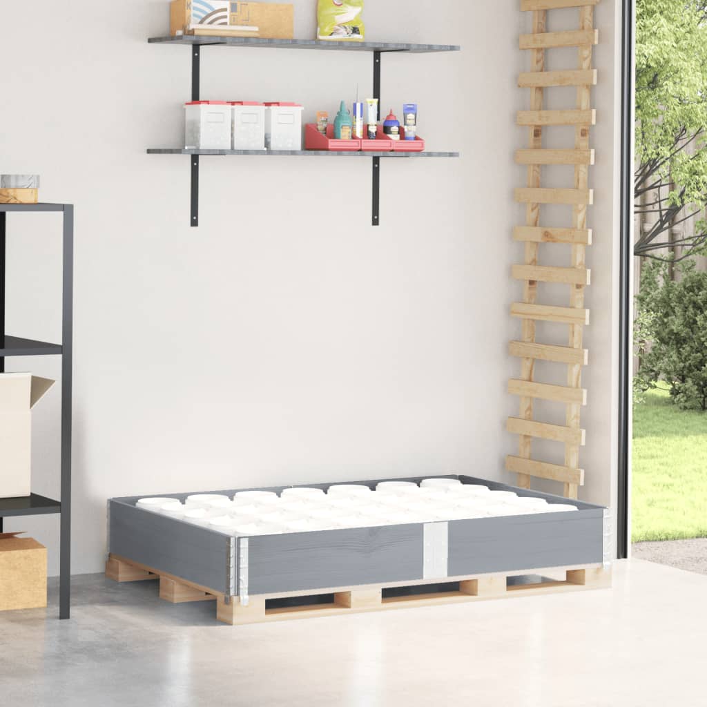 vidaXL Ramă pentru paleți, gri, 150x100 cm, lemn masiv pin vidaXL Ramă pentru paleți, gri, 150x100 cm, lemn masiv pin