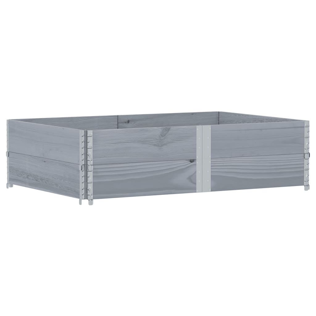 vidaXL Rame pentru paleți 2 buc. gri 150x100 cm lemn masiv de pin vidaXL Rame pentru paleți 2 buc. gri 150x100 cm lemn masiv de pin